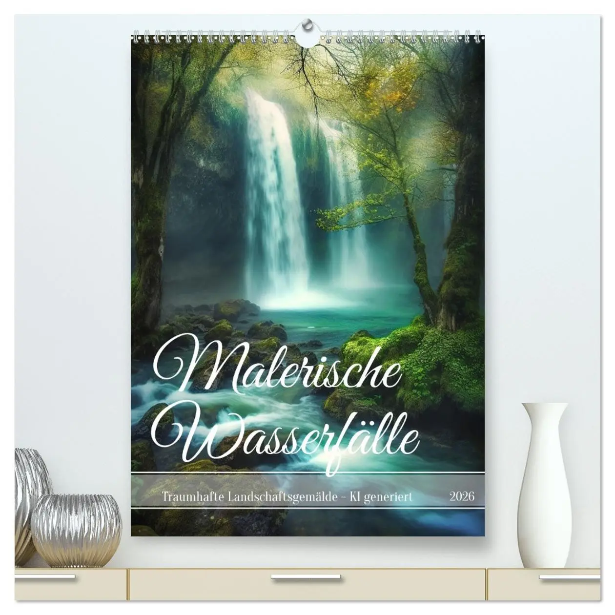 Cover: 9783516302936 | Malerische Wasserfälle (hochwertiger Premium Wandkalender 2026 DIN...