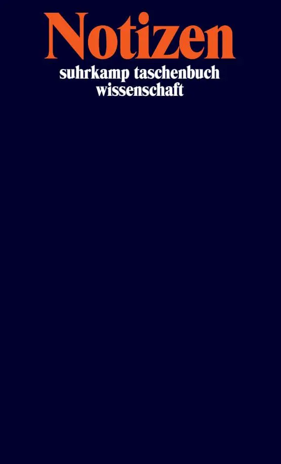 Cover: 9783518072936 | Notizbuch suhrkamp taschenbuch wissenschaft | Suhrkamp Verlag | 144 S.