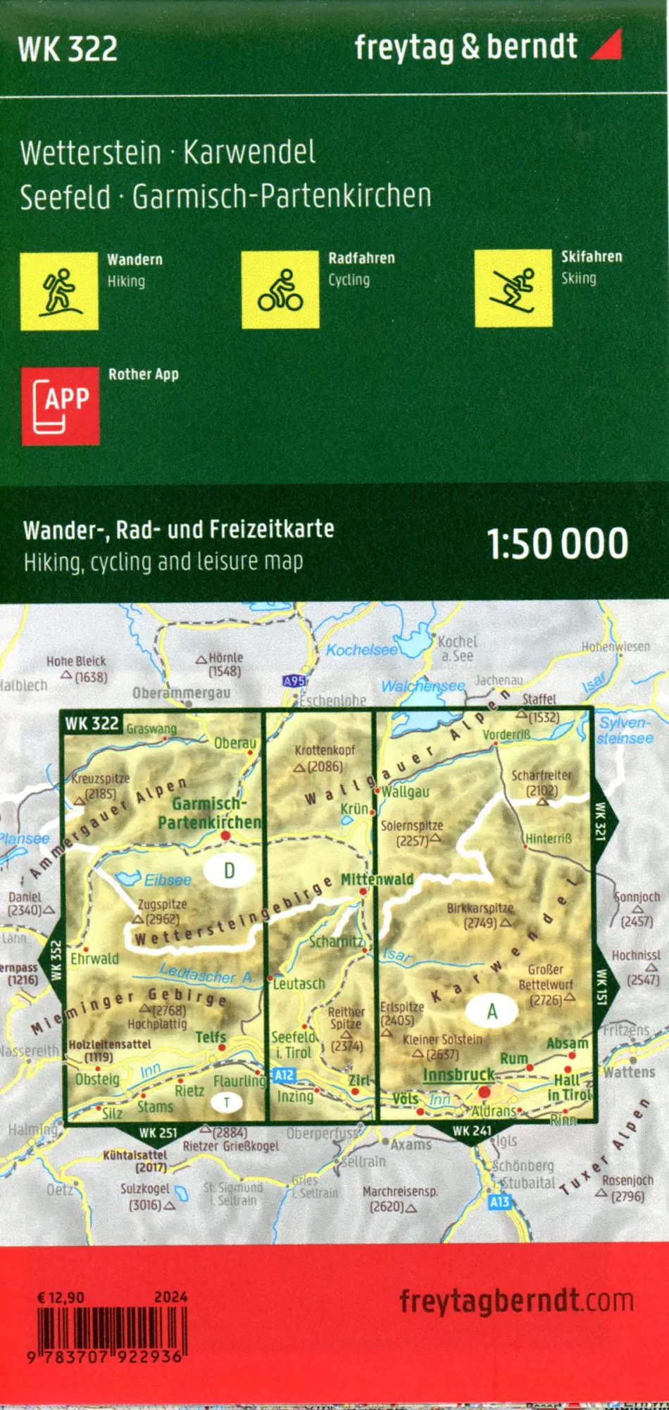 Bild: 9783707922936 | freytag &amp; berndt Wanderkarte WK 322 Wetterstein - Karwendel,...