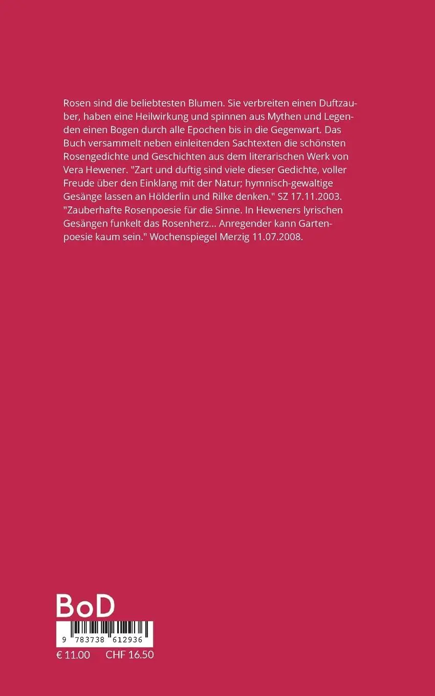Rückseite: 9783738612936 | Oh Rose, Zauberblume | Rosengedichte und Geschichten | Vera Hewener