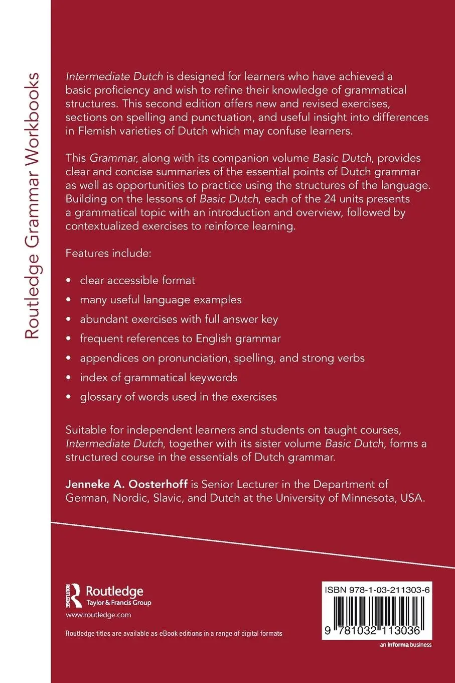 Rückseite: 9781032113036 | Intermediate Dutch | A Grammar and Workbook | Jenneke A. Oosterhoff