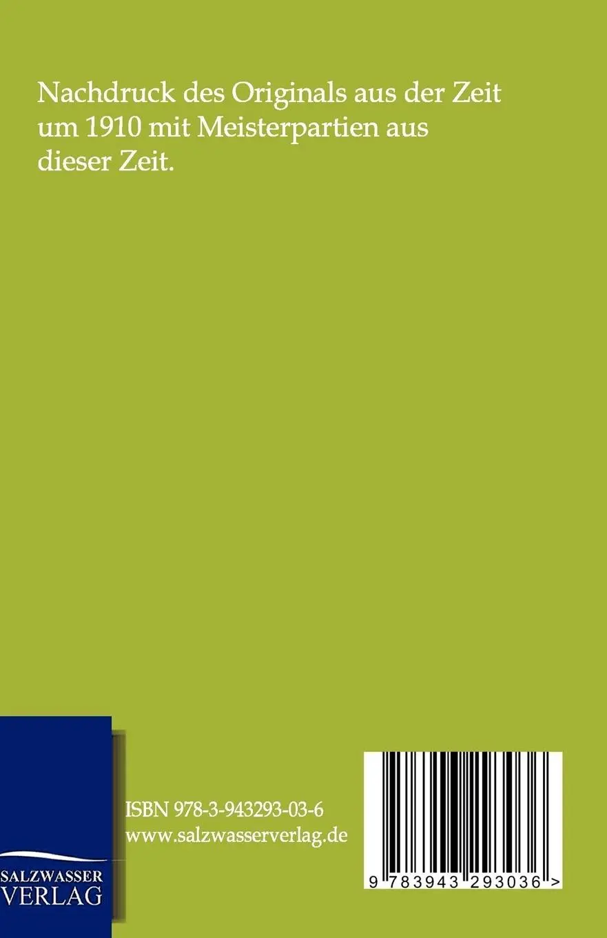 Rückseite: 9783943293036 | Das Buch der Schachmeisterpartien | J. Mieses | Taschenbuch | 192 S.
