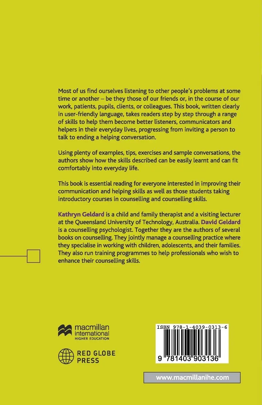 Rückseite: 9781403903136 | Counselling Skills in Everyday Life | Kathryn &amp; David Geldard | Buch