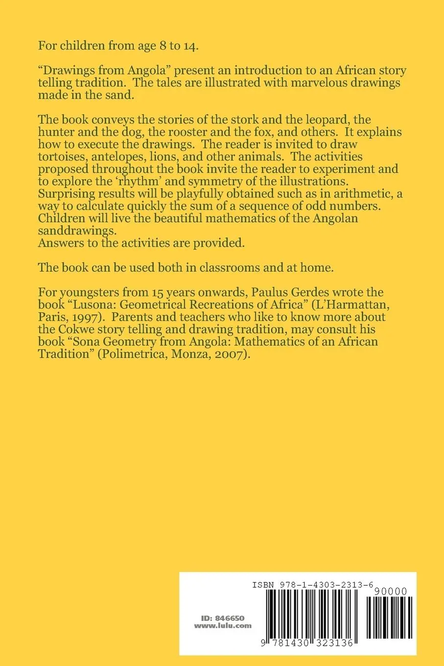 Rückseite: 9781430323136 | Drawings from Angola | Living Mathematics | Paulus Gerdes | Buch