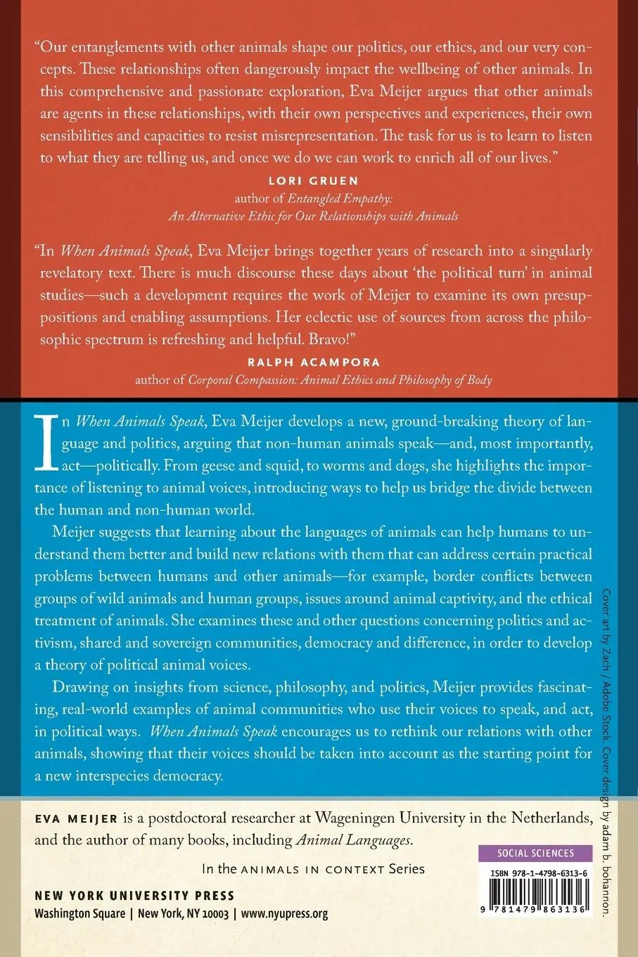 Rückseite: 9781479863136 | When Animals Speak | Toward an Interspecies Democracy | Eva Meijer