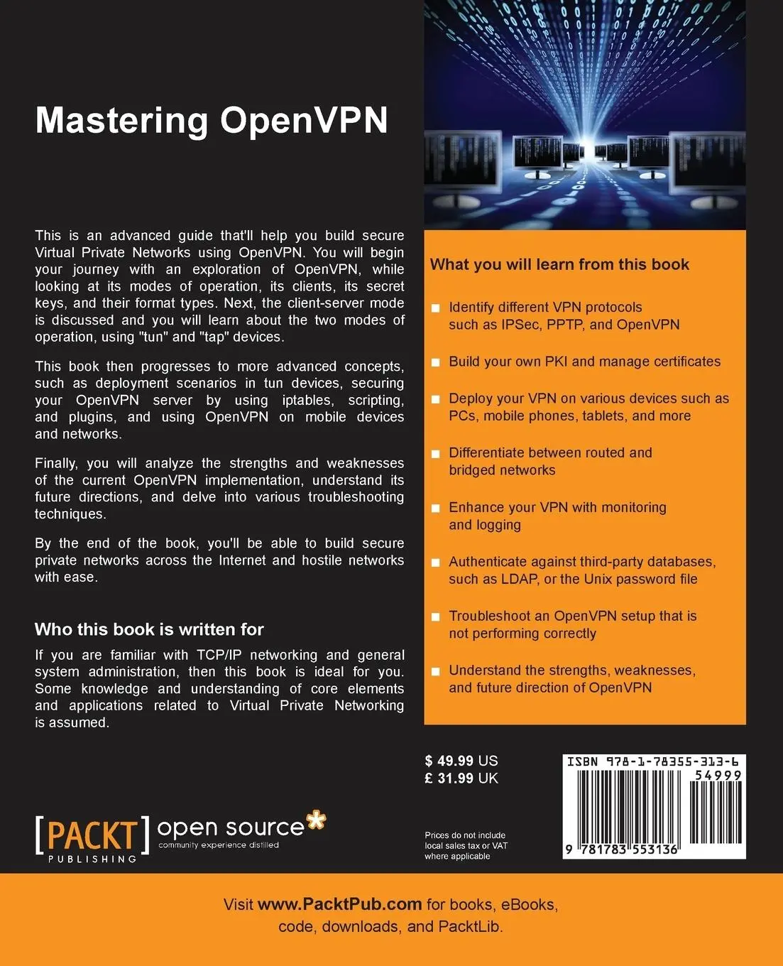 Rückseite: 9781783553136 | Mastering OpenVPN | Eric Crist (u. a.) | Taschenbuch | Englisch | 2015