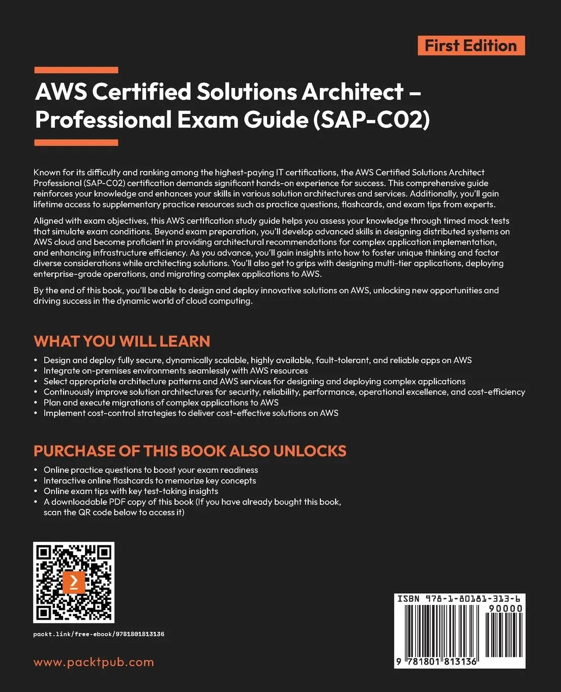 Rückseite: 9781801813136 | AWS Certified Solutions Architect - Professional Exam Guide (SAP-C02)