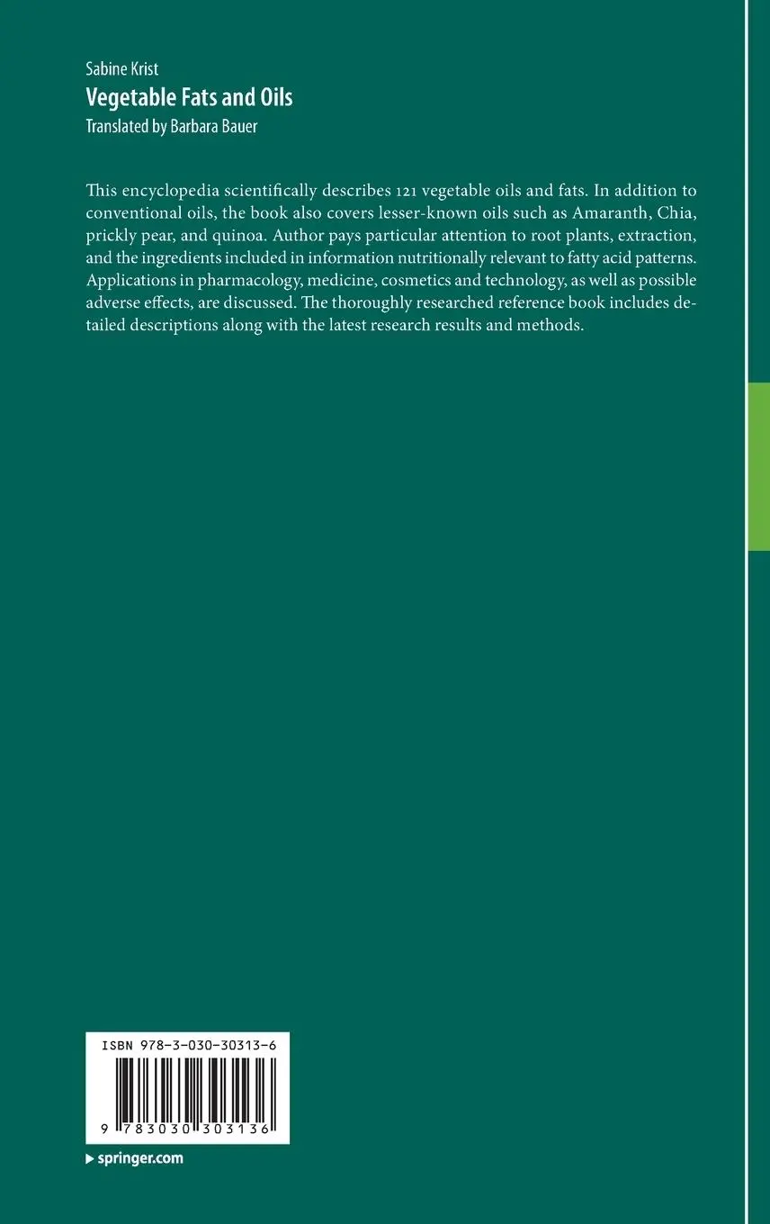 Rückseite: 9783030303136 | Vegetable Fats and Oils | Sabine Krist | Buch | xiii | Englisch | 2020
