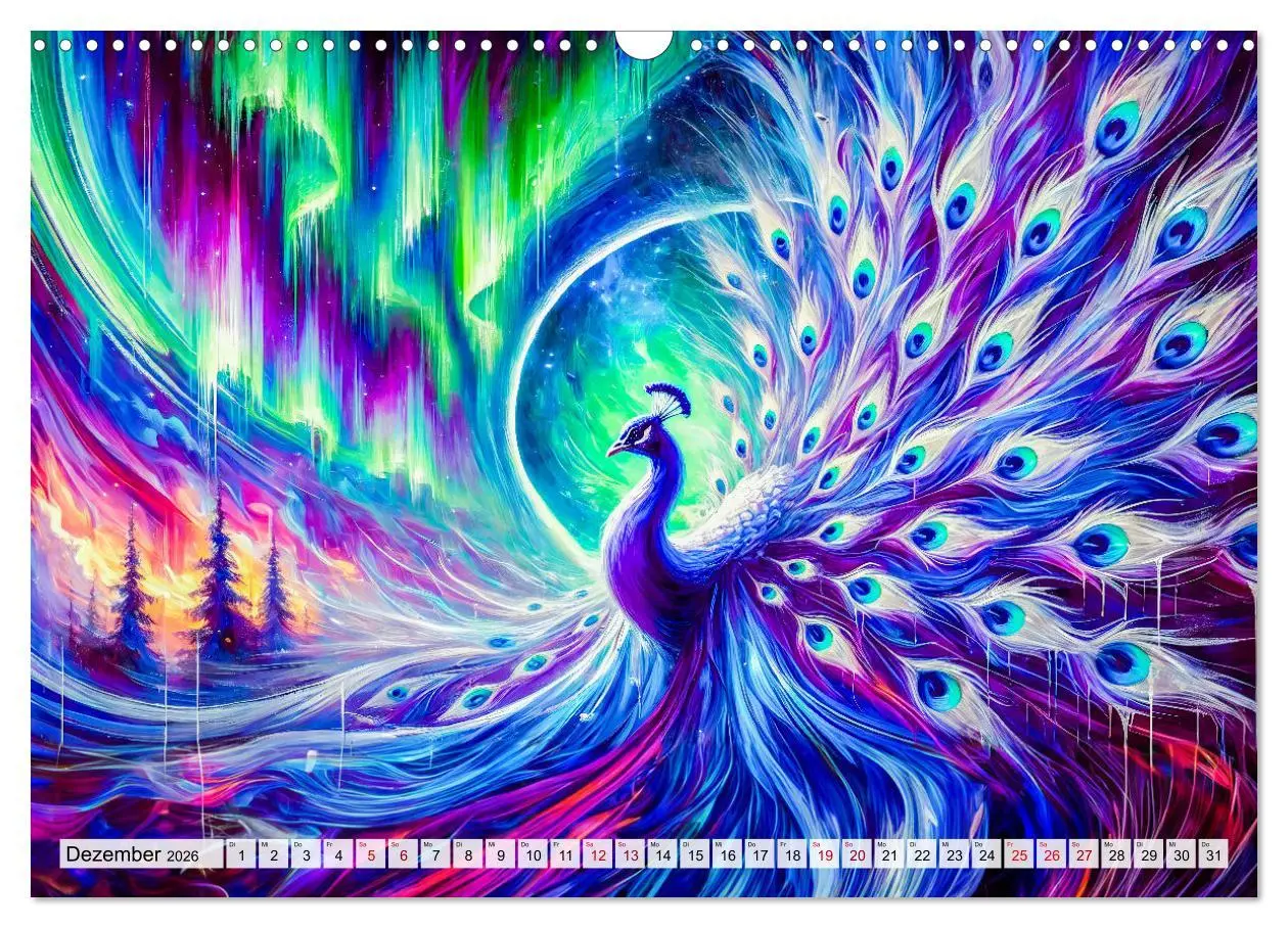 Bild: 9783457333136 | Tanz der Pfauen - Jahreszeiten in abstrakter Eleganz (Wandkalender...