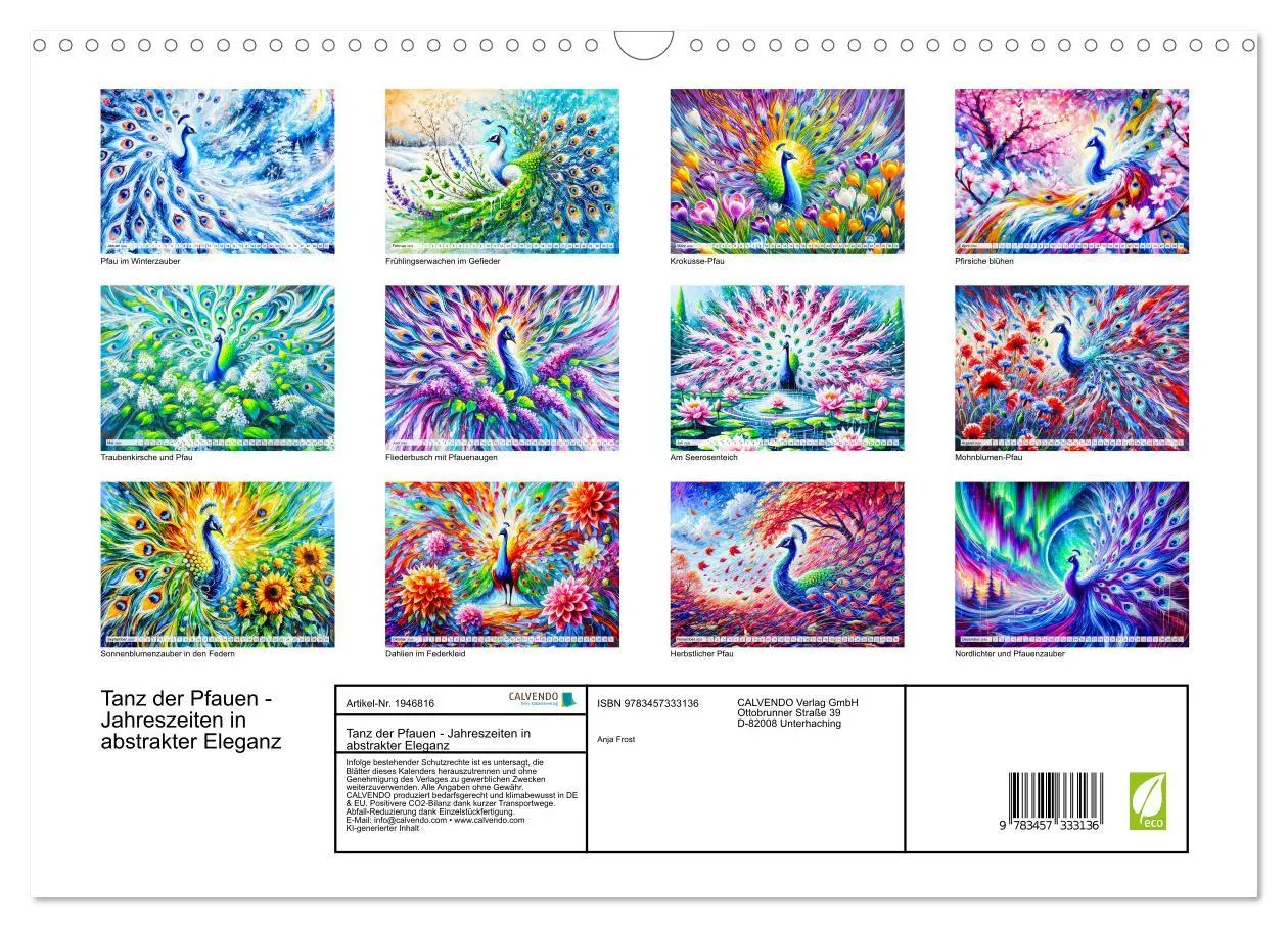 Bild: 9783457333136 | Tanz der Pfauen - Jahreszeiten in abstrakter Eleganz (Wandkalender...