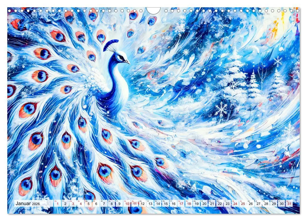 Bild: 9783457333136 | Tanz der Pfauen - Jahreszeiten in abstrakter Eleganz (Wandkalender...