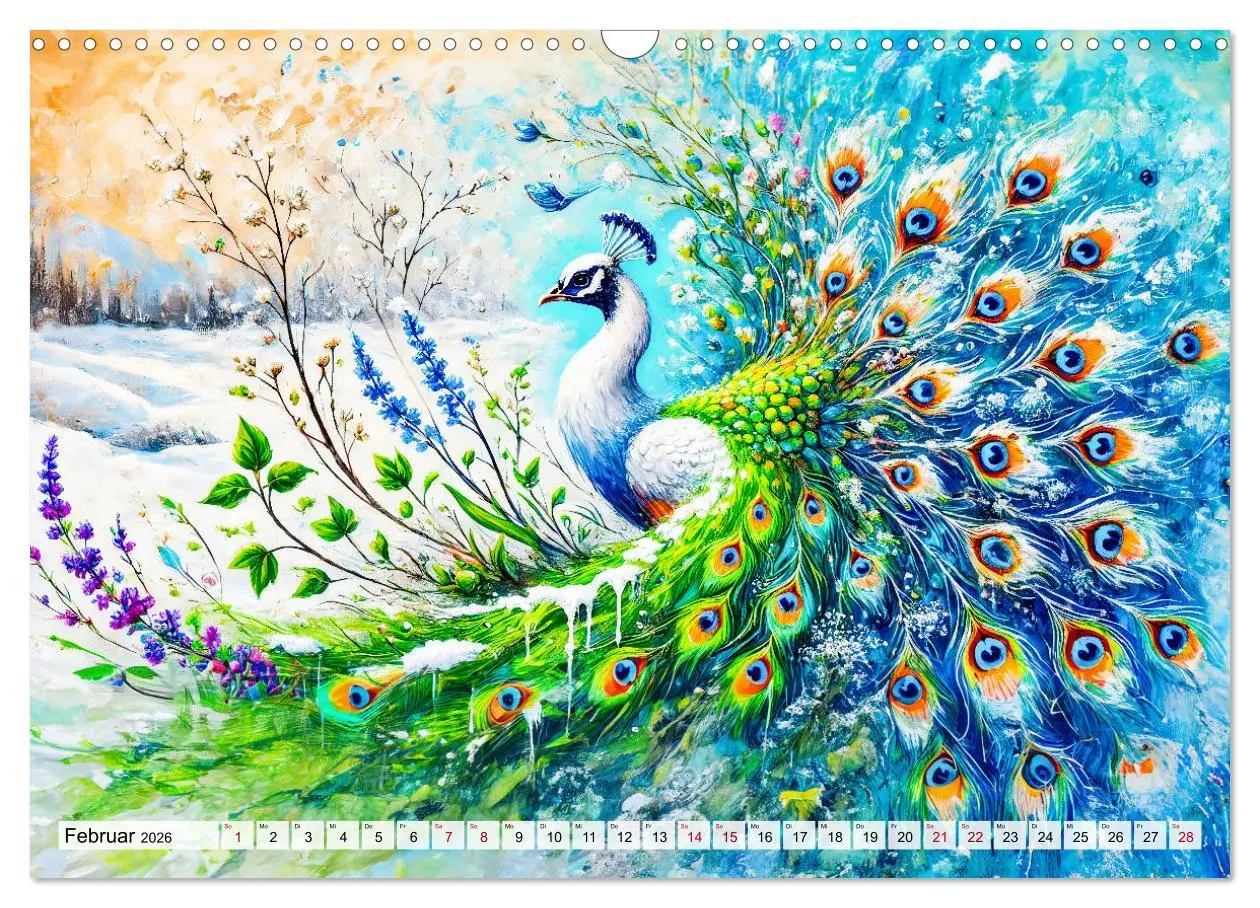 Bild: 9783457333136 | Tanz der Pfauen - Jahreszeiten in abstrakter Eleganz (Wandkalender...