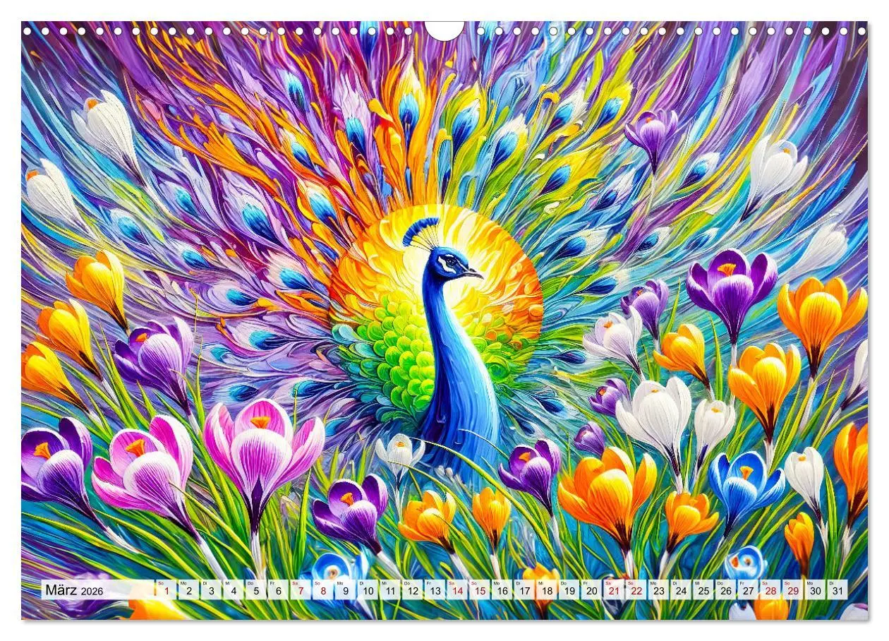 Bild: 9783457333136 | Tanz der Pfauen - Jahreszeiten in abstrakter Eleganz (Wandkalender...
