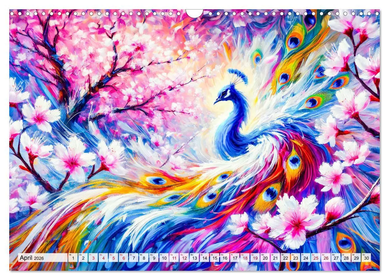 Bild: 9783457333136 | Tanz der Pfauen - Jahreszeiten in abstrakter Eleganz (Wandkalender...