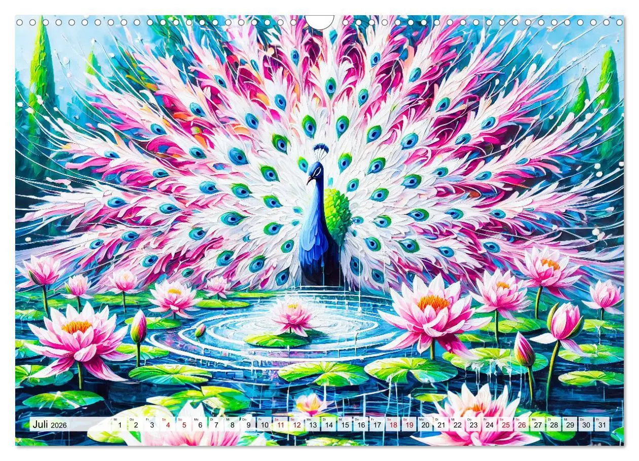 Bild: 9783457333136 | Tanz der Pfauen - Jahreszeiten in abstrakter Eleganz (Wandkalender...