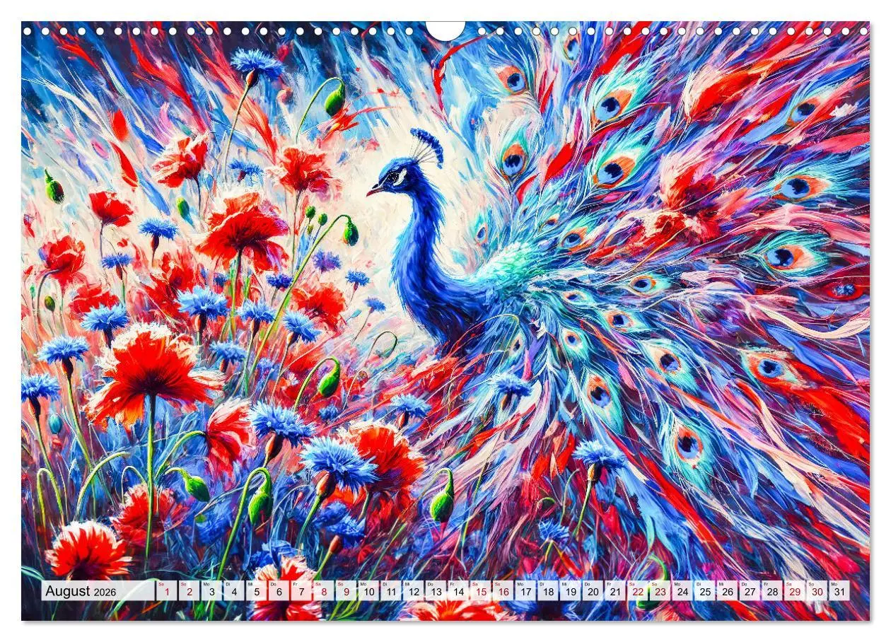 Bild: 9783457333136 | Tanz der Pfauen - Jahreszeiten in abstrakter Eleganz (Wandkalender...