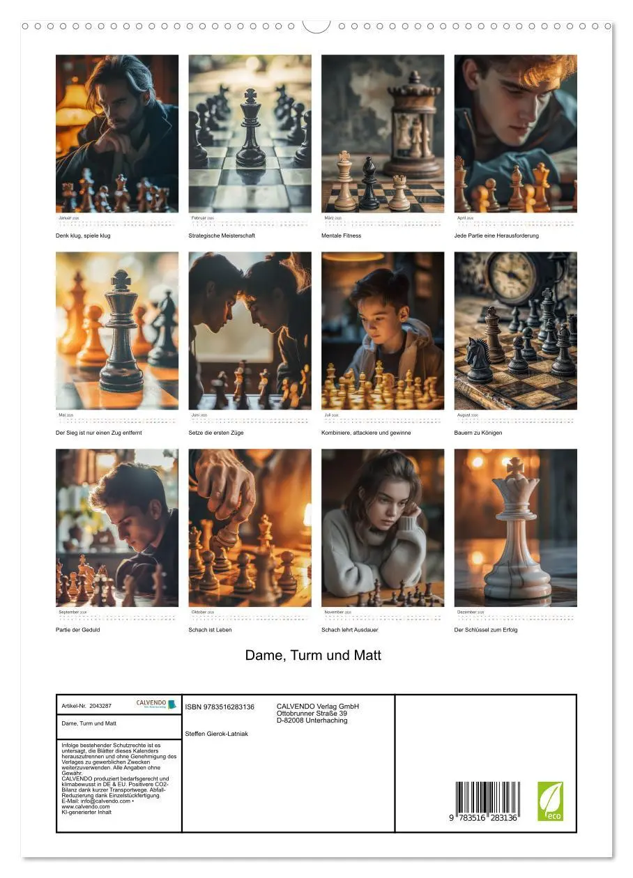 Bild: 9783516283136 | Dame, Turm und Matt (hochwertiger Premium Wandkalender 2026 DIN A2...