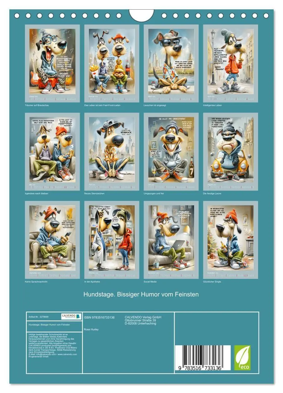 Bild: 9783516733136 | Hundstage. Bissiger Humor vom Feinsten (Wandkalender 2026 DIN A4...