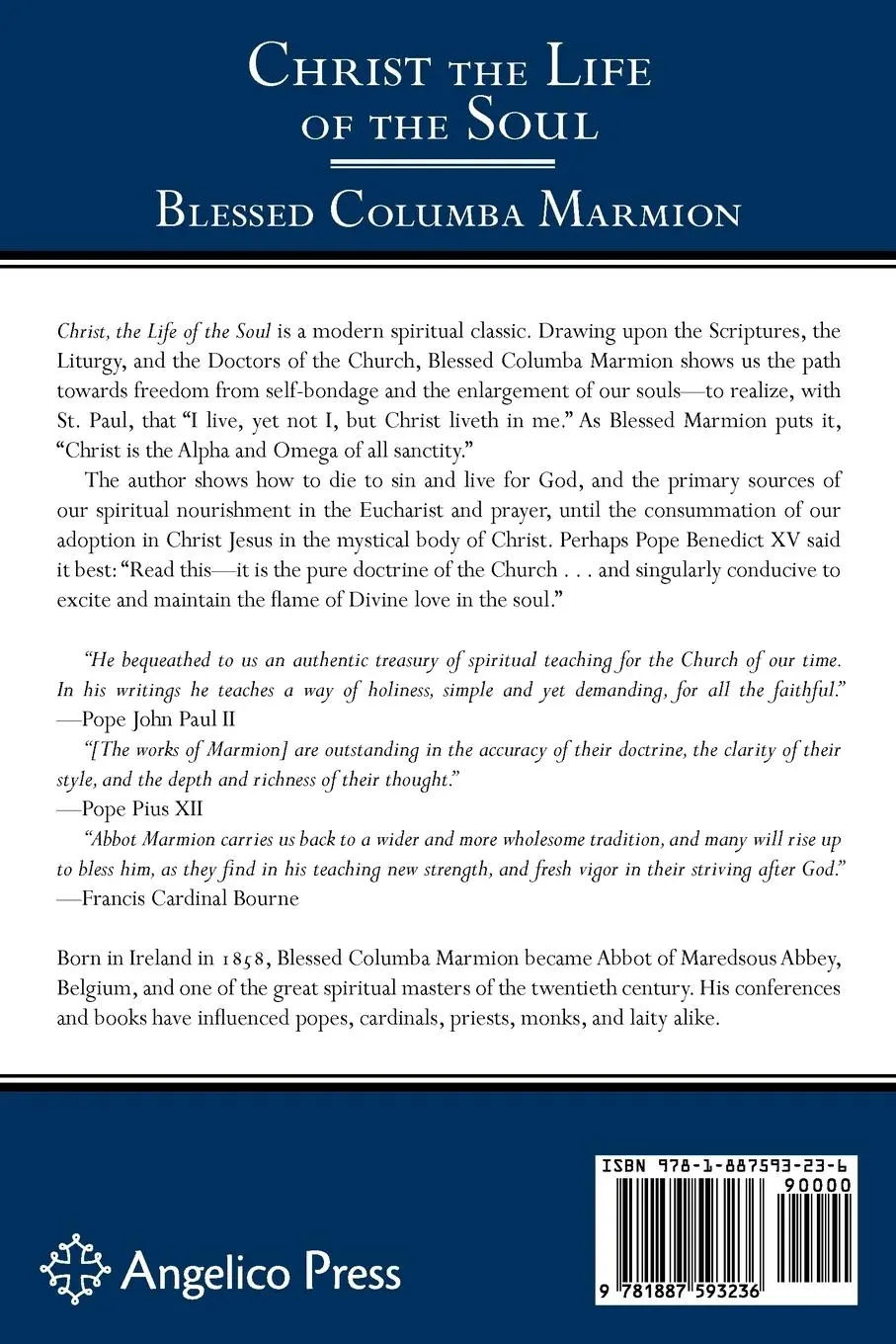 Rückseite: 9781887593236 | Christ the Life of the Soul | Blessed Columba Marmion (u. a.) | Buch