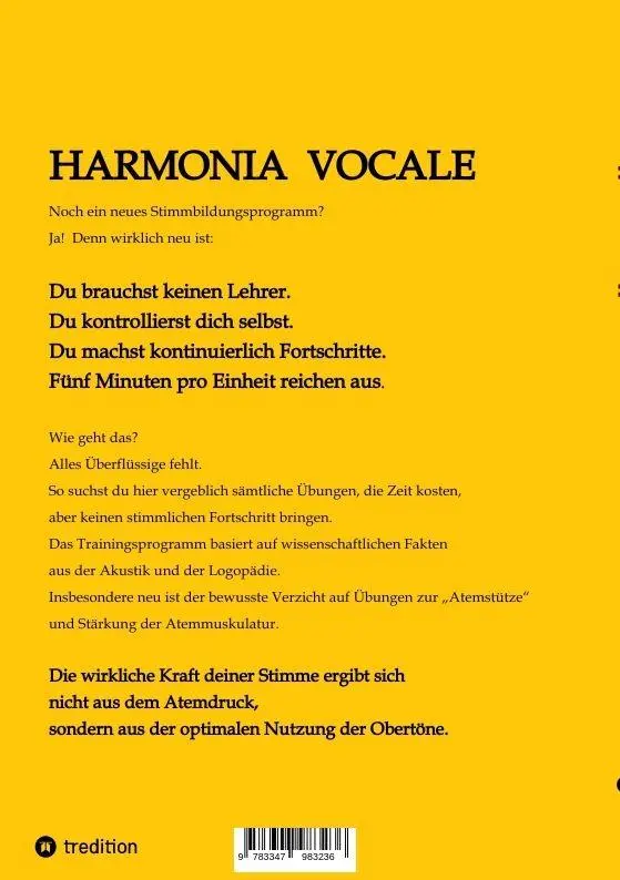 Rückseite: 9783347983236 | Harmonia Vocale | Eine neue Anleitung zur Stimmbildung | Broszeit