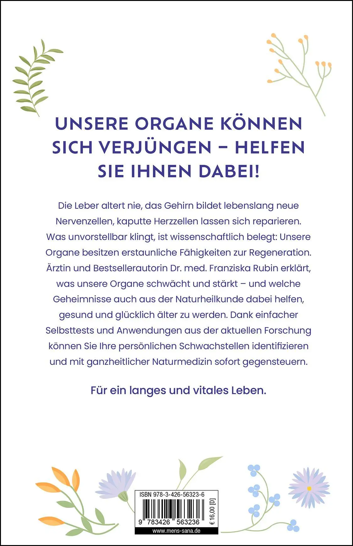 Rückseite: 9783426563236 | 20 Naturgeheimnisse für gesunde Organe | Franziska Rubin | Taschenbuch