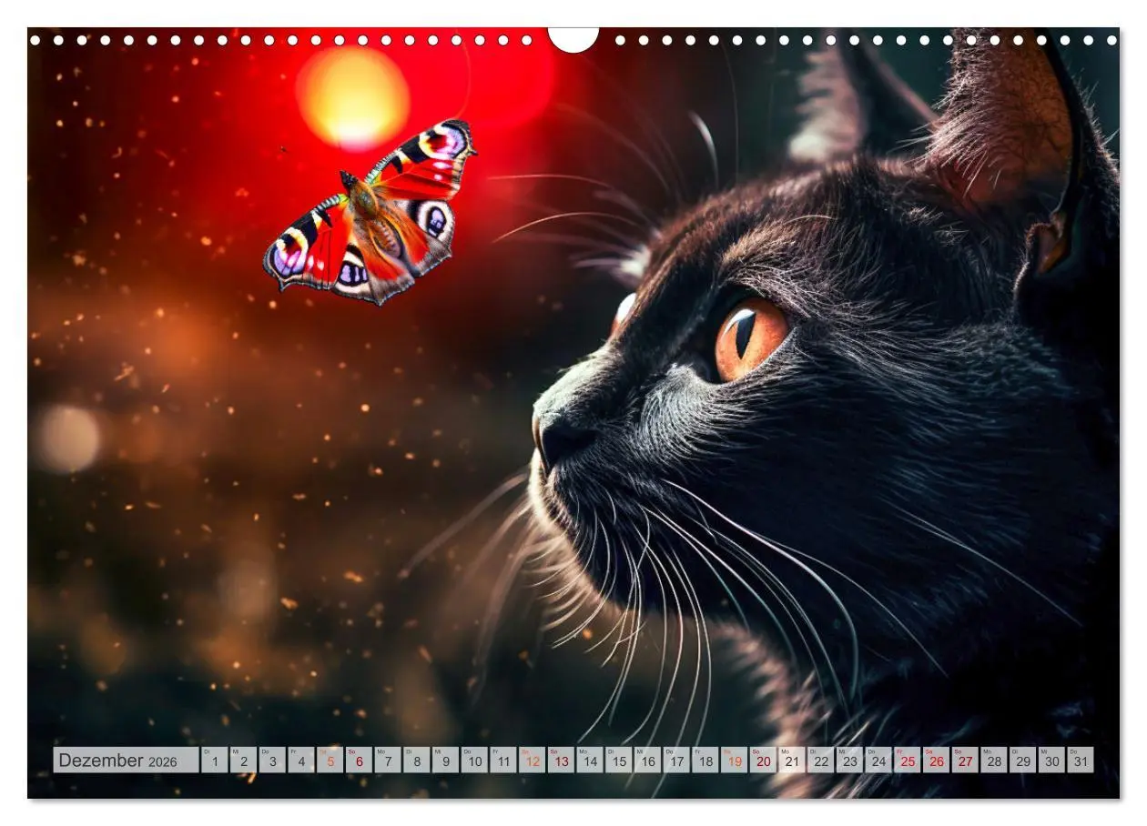 Bild: 9783457493236 | Die Katze und der Schmetterling (Wandkalender 2026 DIN A3 quer),...