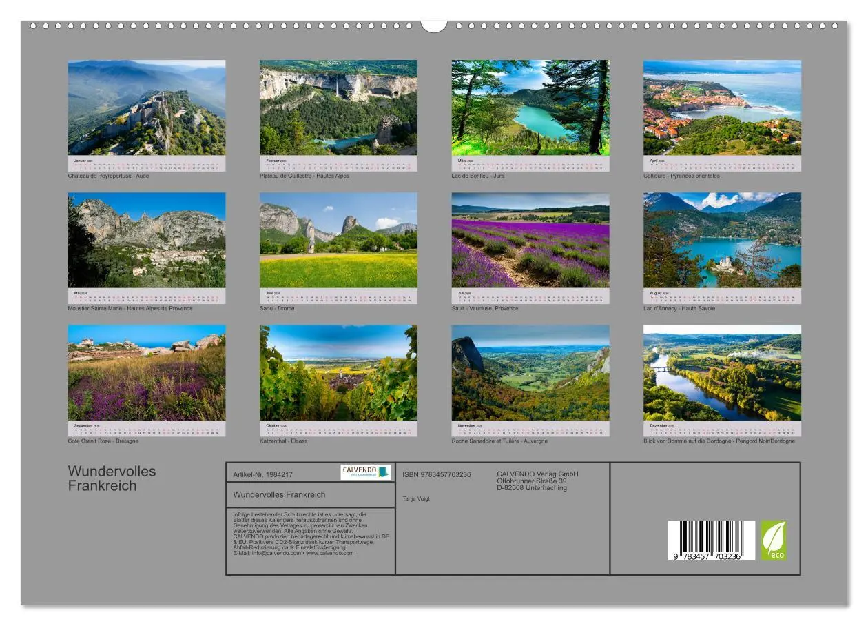 Bild: 9783457703236 | Wundervolles Frankreich (hochwertiger Premium Wandkalender 2026 DIN...