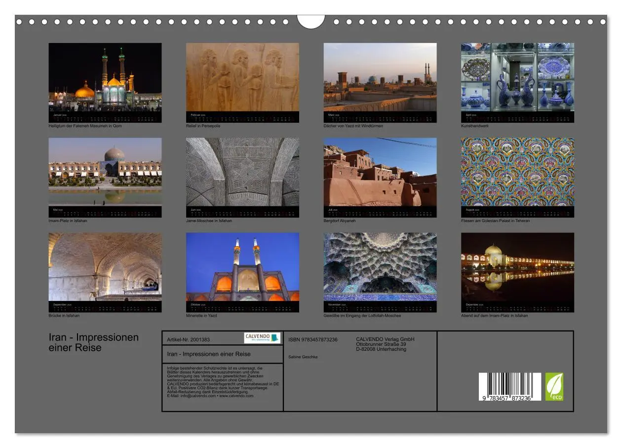 Bild: 9783457873236 | Iran - Impressionen einer Reise (Wandkalender 2026 DIN A3 quer),...