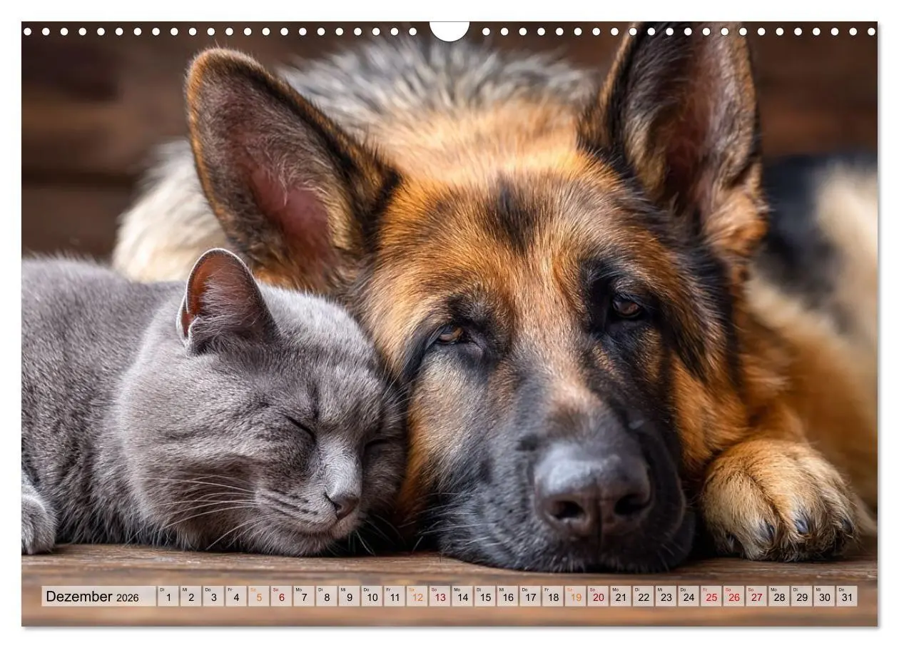 Bild: 9783516653236 | Hund und Katze - Tierische Freunde (Wandkalender 2026 DIN A3 quer),...