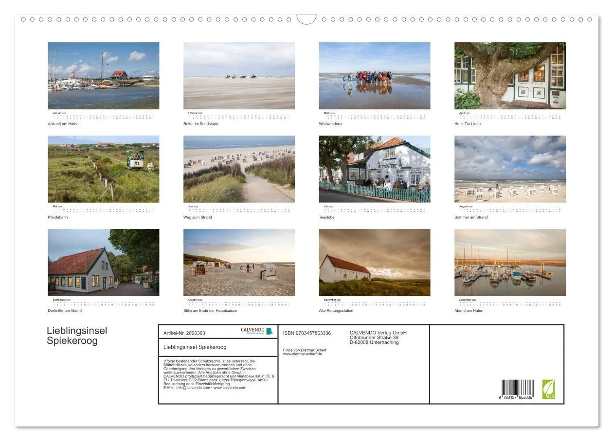 Bild: 9783457863336 | Lieblingsinsel Spiekeroog (Wandkalender 2026 DIN A2 quer), CALVENDO...