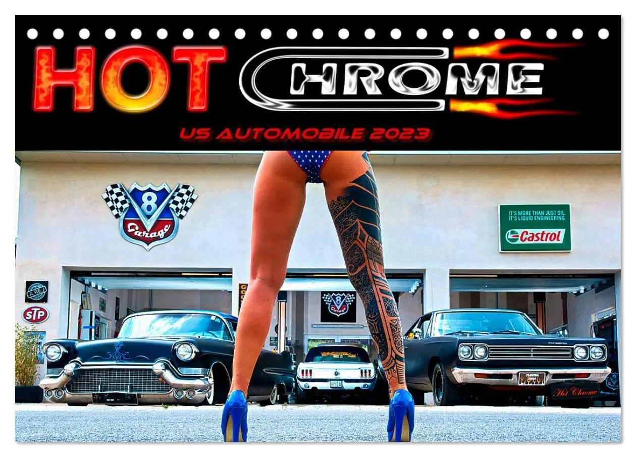 Cover: 9783569353336 | Hot Chrome US Automobile (Tischkalender 2027 DIN A5 quer), CALVENDO...