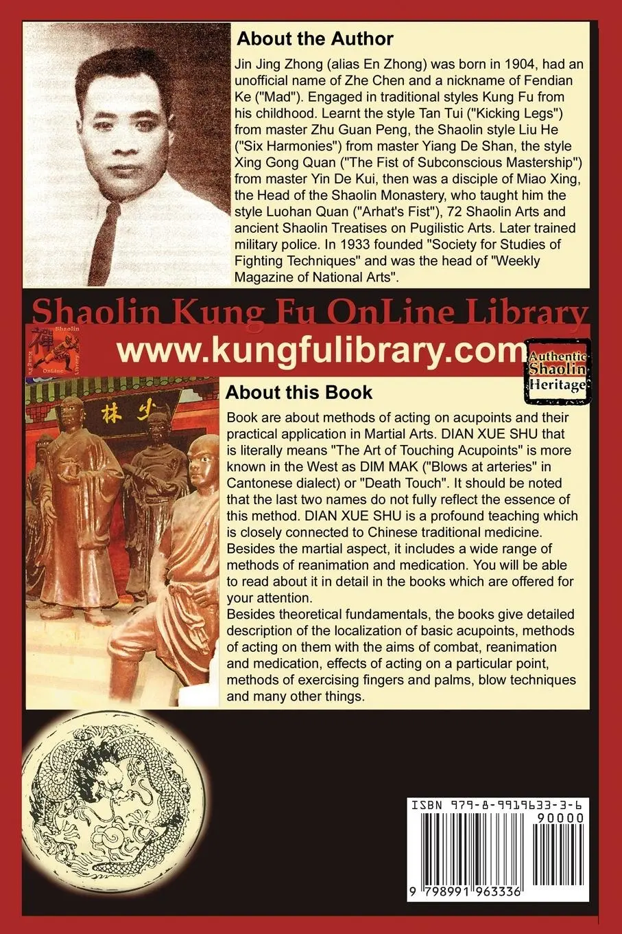 Rückseite: 9798991963336 | Authentic Shaolin Heritage. Dian Xue Shu (Dim Mak). Skill of Acting...