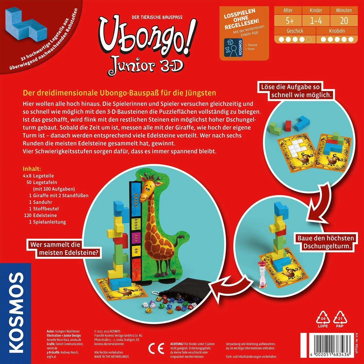 Bild: 4002051683436 | Ubongo Junior 3-D | Spiel | Grzegorz Rejchtman | Spiel | Brettspiel