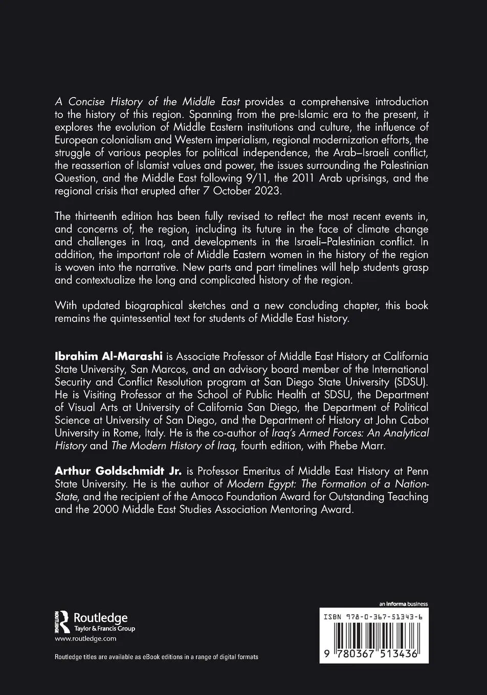 Rückseite: 9780367513436 | A Concise History of the Middle East | Ibrahim Al-Marashi (u. a.)