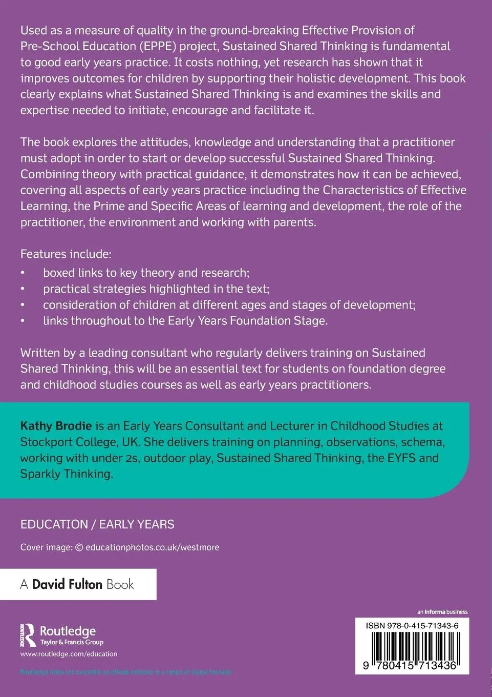 Rückseite: 9780415713436 | Sustained Shared Thinking in the Early Years | Kathy Brodie | Buch