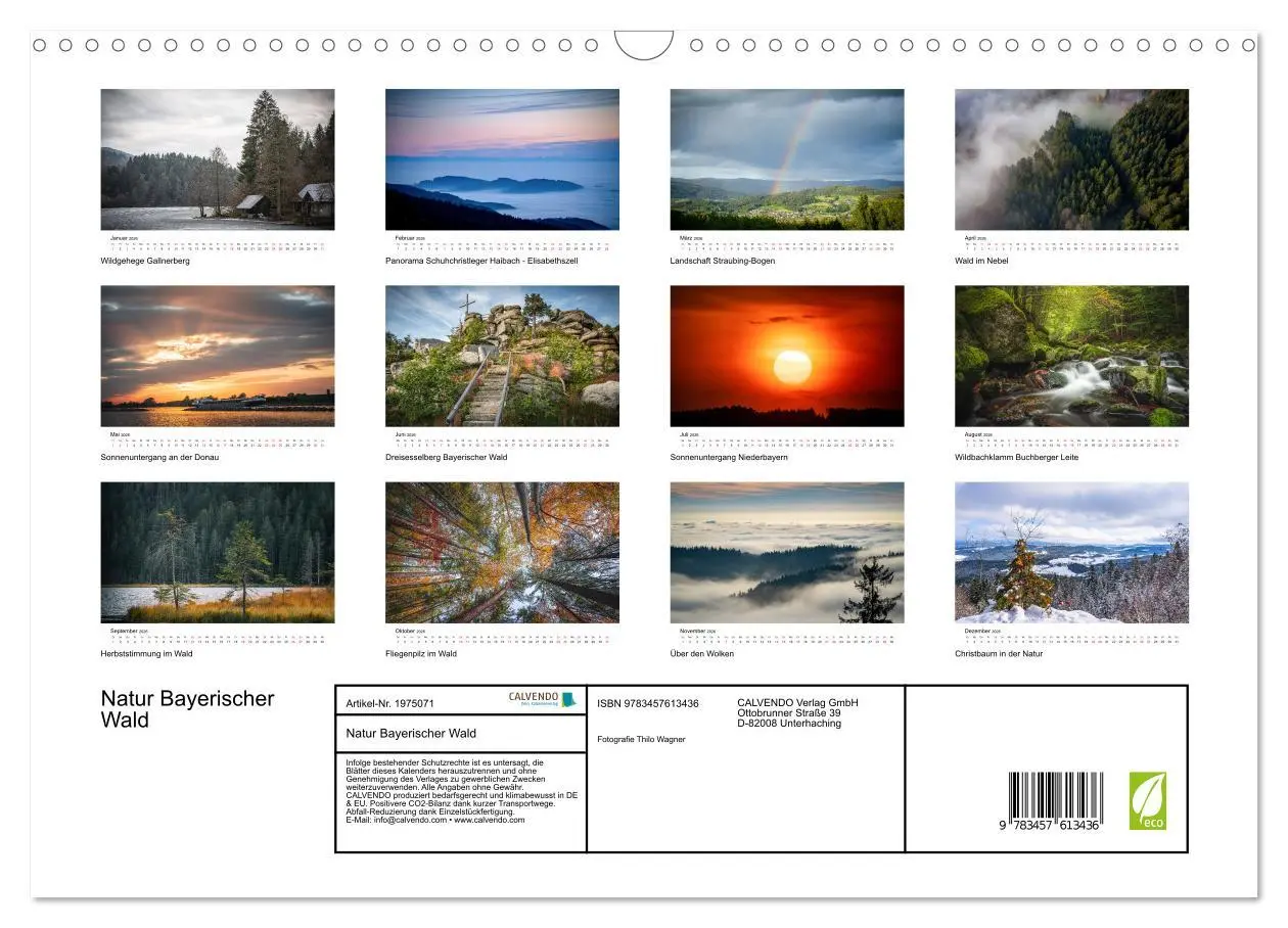 Bild: 9783457613436 | Natur Bayerischer Wald (Wandkalender 2026 DIN A3 quer), CALVENDO...