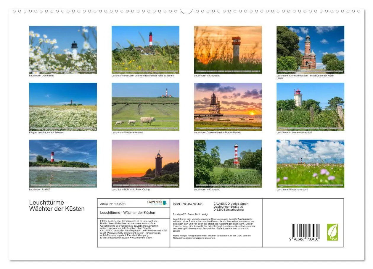 Bild: 9783457783436 | Leuchttürme - Wächter der Küsten (Wandkalender 2026 DIN A2 quer),...