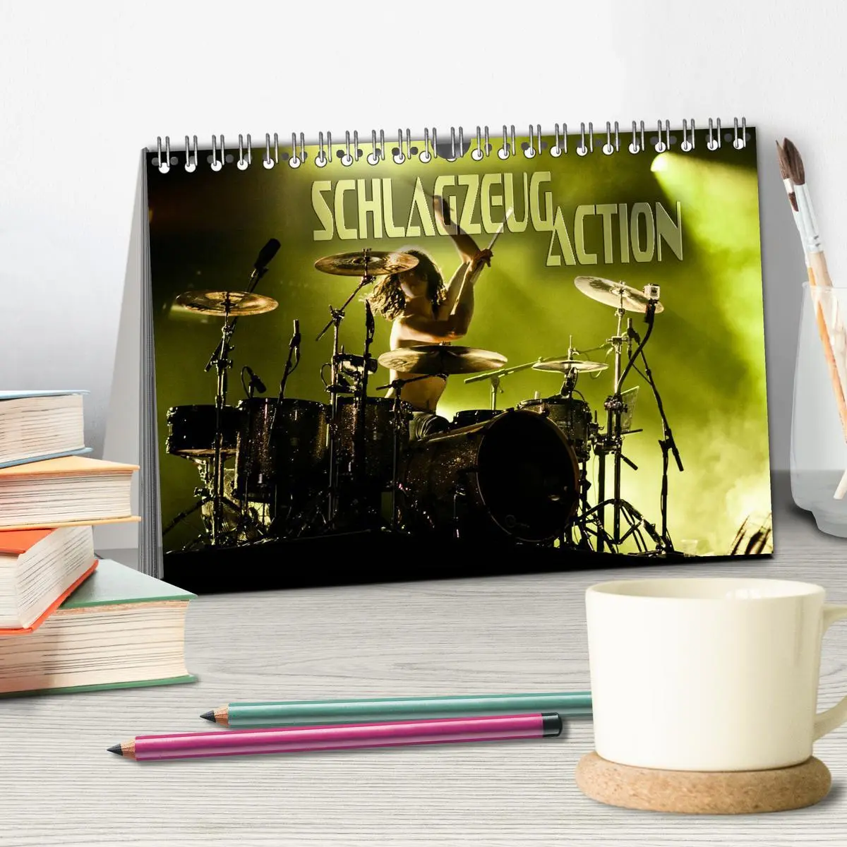 Bild: 9783457923436 | Schlagzeug Action (Tischkalender 2026 DIN A5 quer), CALVENDO...
