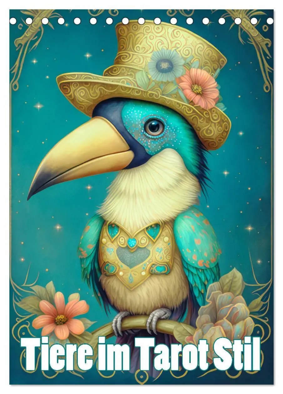 Cover: 9783516323436 | Tiere im Tarot Stil (Tischkalender 2026 DIN A5 hoch), CALVENDO...