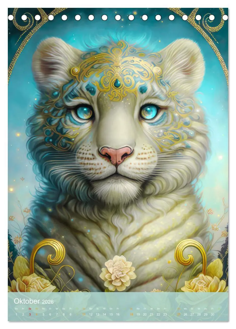 Bild: 9783516323436 | Tiere im Tarot Stil (Tischkalender 2026 DIN A5 hoch), CALVENDO...