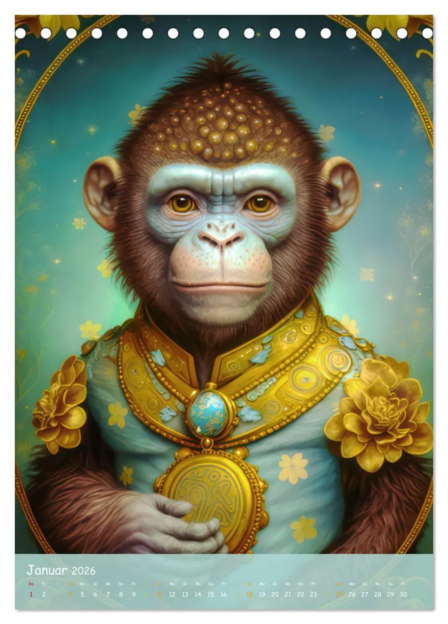 Bild: 9783516323436 | Tiere im Tarot Stil (Tischkalender 2026 DIN A5 hoch), CALVENDO...