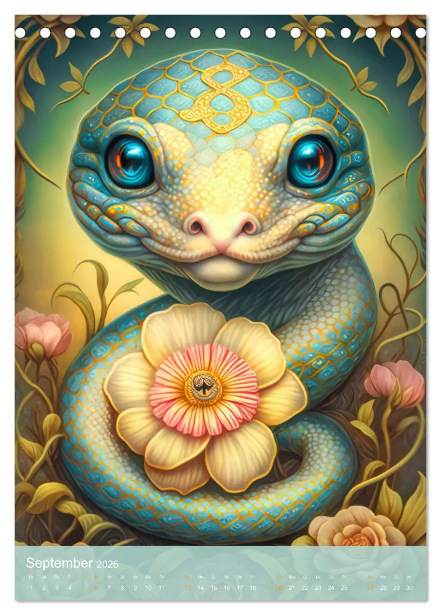 Bild: 9783516323436 | Tiere im Tarot Stil (Tischkalender 2026 DIN A5 hoch), CALVENDO...