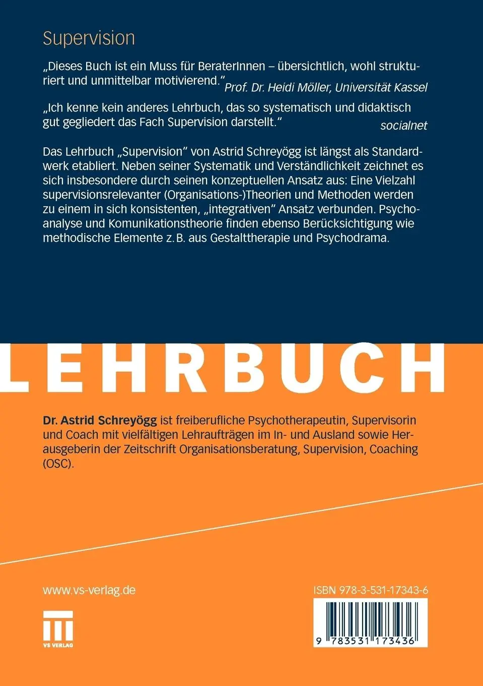 Rückseite: 9783531173436 | Supervision | Ein integratives Modell | Astrid Schreyögg | Taschenbuch