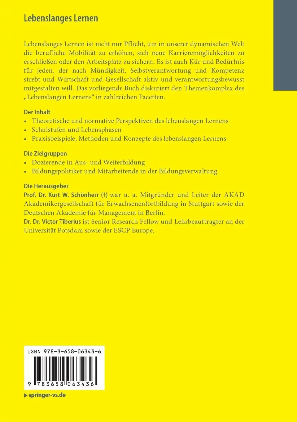 Rückseite: 9783658063436 | Lebenslanges Lernen | Wissen und Können als Wohlstandsfaktoren | Buch