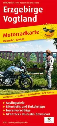 Cover: 9783747303436 | Motorradkarte Erzgebirge - Vogtland 1:200 000 | (Land-)Karte | Deutsch