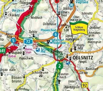 Bild: 9783747303436 | Motorradkarte Erzgebirge - Vogtland 1:200 000 | (Land-)Karte | Deutsch