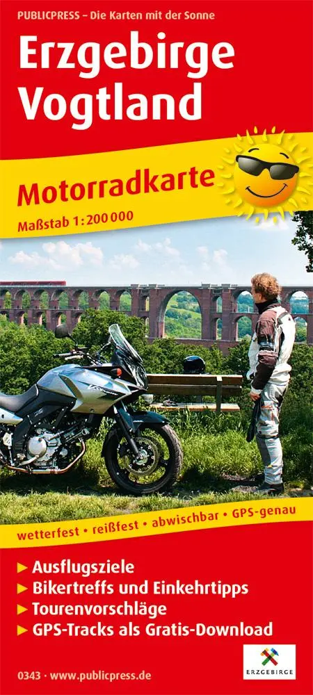 Bild: 9783747303436 | Motorradkarte Erzgebirge - Vogtland 1:200 000 | (Land-)Karte | Deutsch