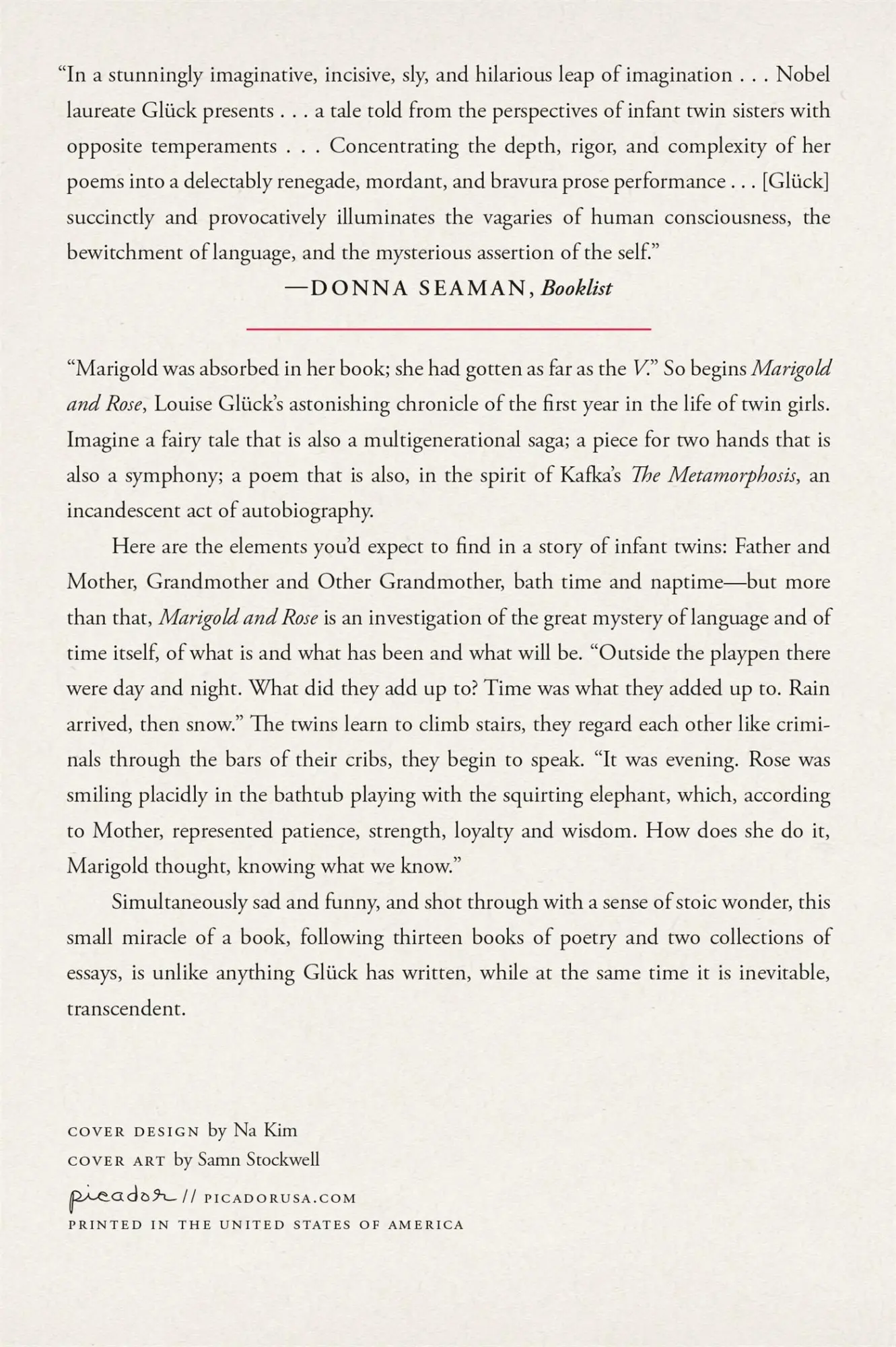 Rückseite: 9781250893536 | Marigold and Rose | A Fiction | Louise Glück | Taschenbuch | 56 S.