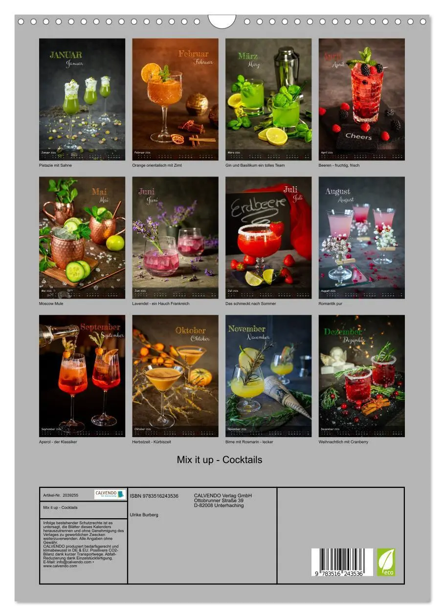 Bild: 9783516243536 | Mix it up - Cocktails (Wandkalender 2026 DIN A3 hoch), CALVENDO...