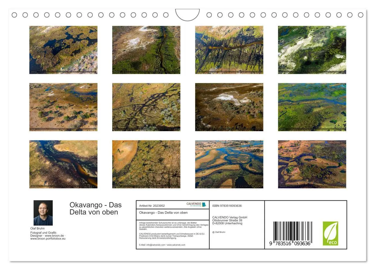 Bild: 9783516093636 | Okavango - Das Delta von oben (Wandkalender 2026 DIN A4 quer),...